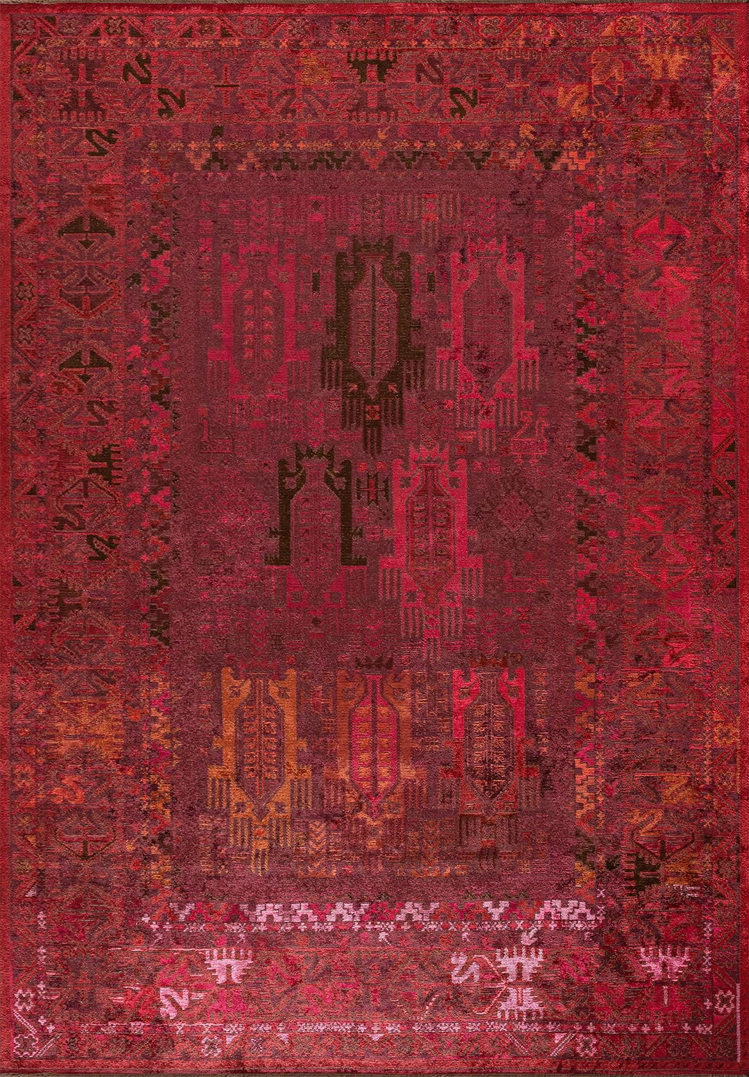 Folk Cherry - Red Rug
