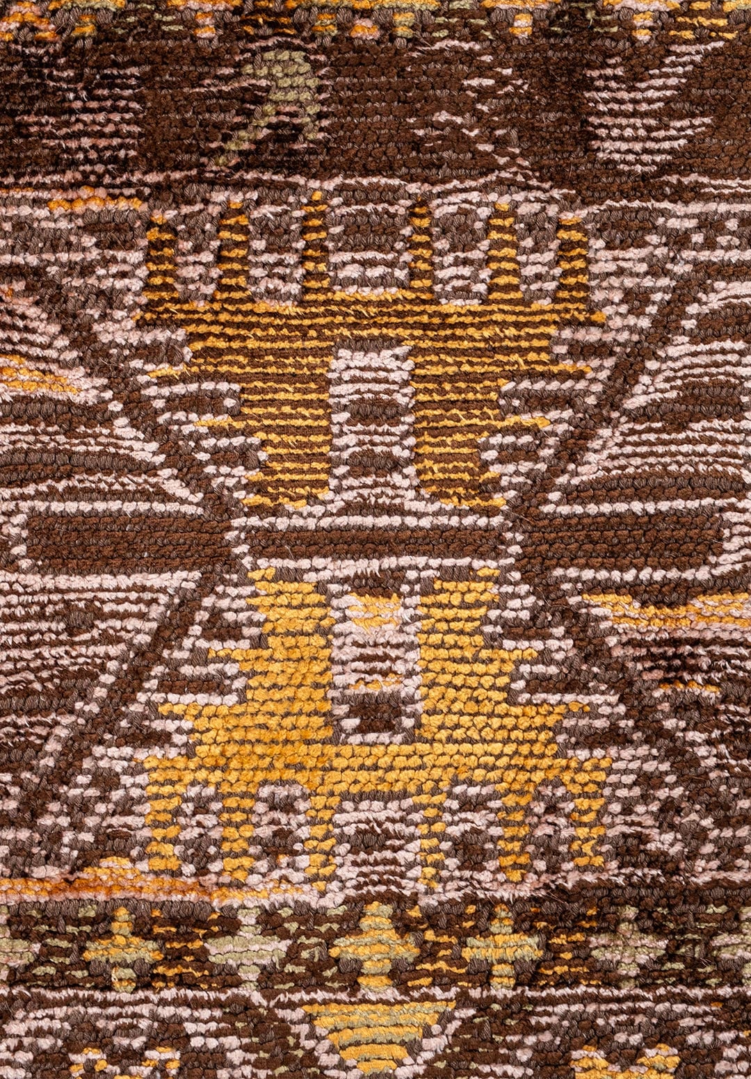 Folk Dark Brown - Magenta Rug