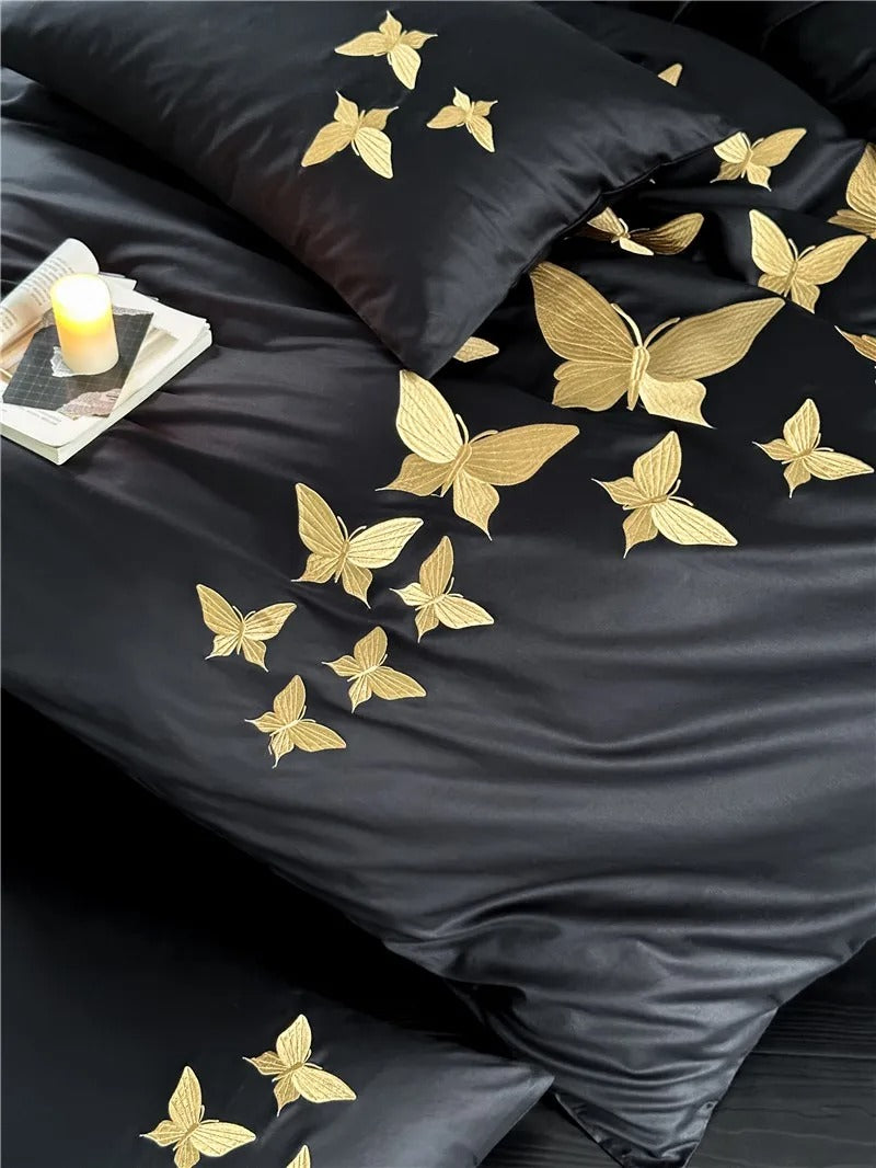 Papillon Egyptian Cotton Embroidery Bedding Set
