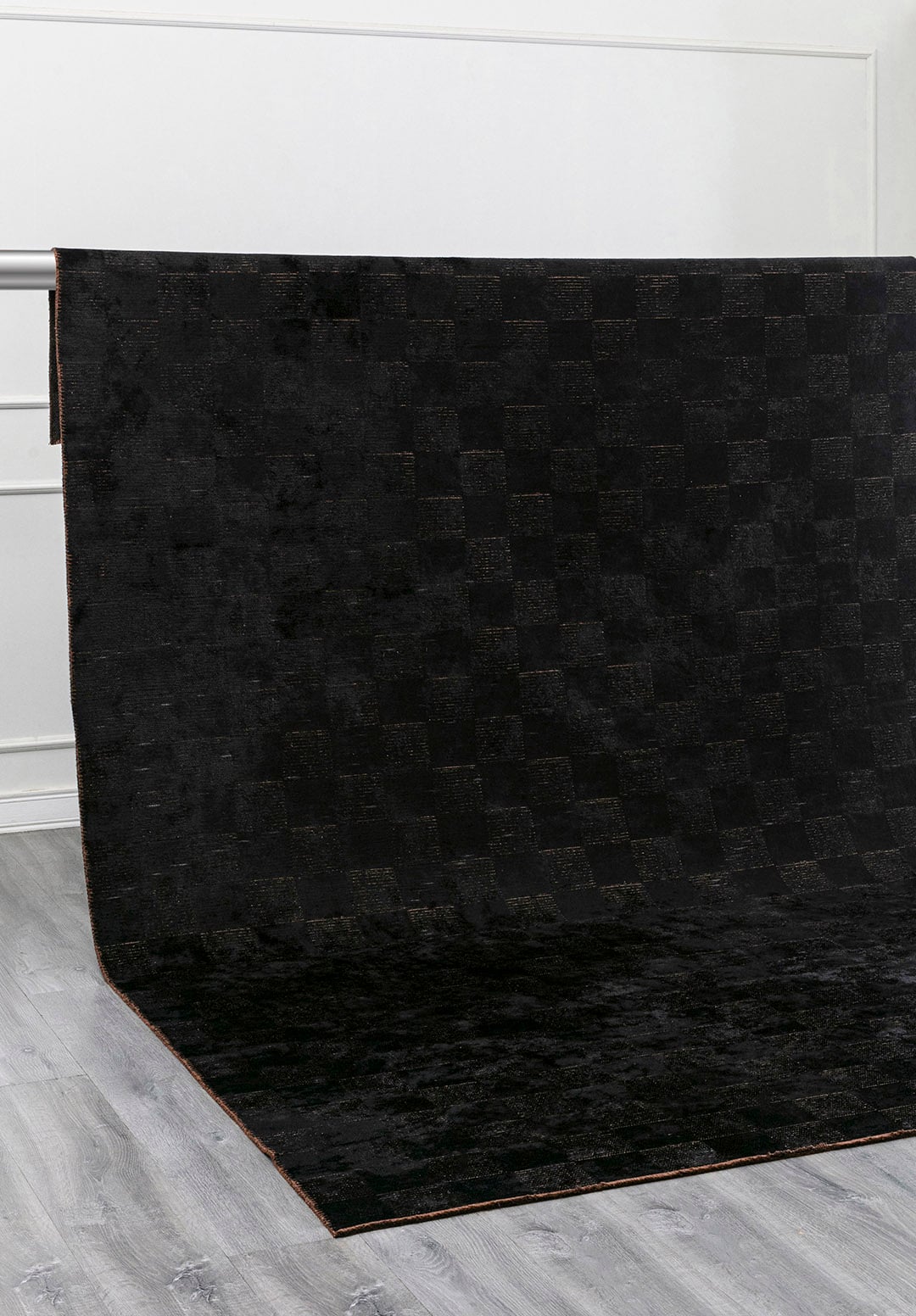 Checkers Black Rug Rugs - Venetto Design Venettodesign.com