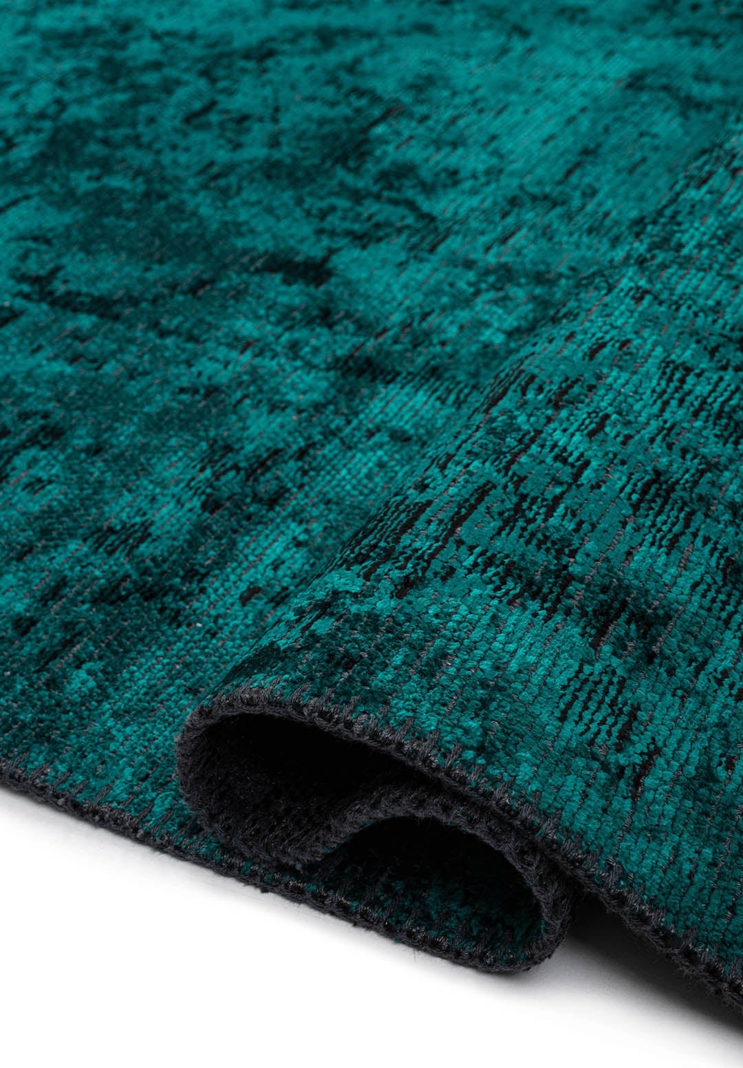 Ivy Black - Dark Turquoise Rug Rugs - Venetto Design Venettodesign.com