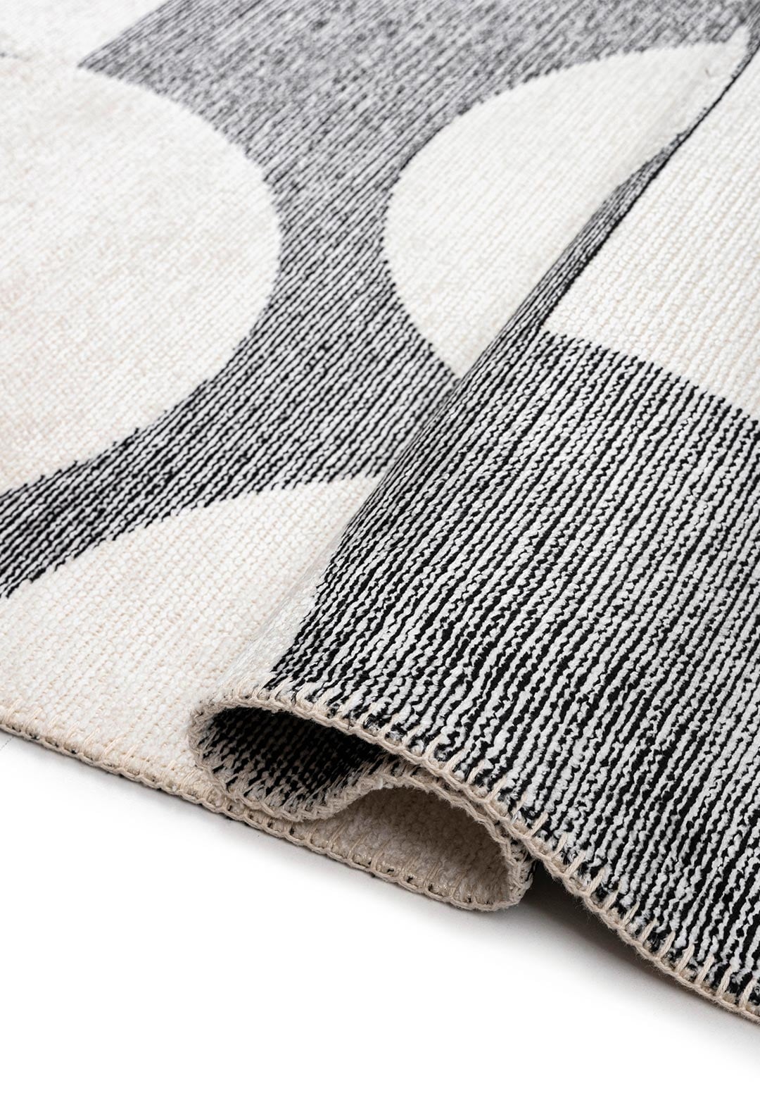 Circle Black - White Rug Rugs - Venetto Design Venettodesign.com