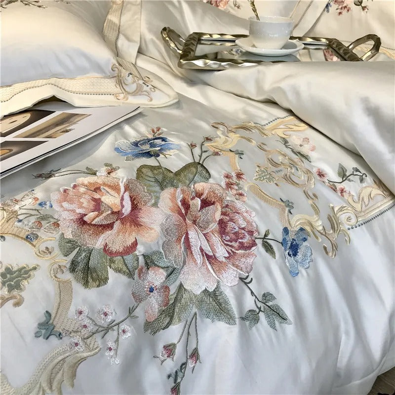 Destiny Blossom Embroidered Bedding Set