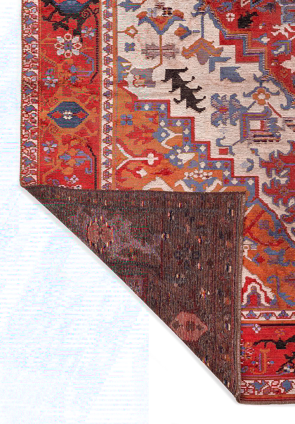 Alcasar Red - Rust Dark Blue Rug