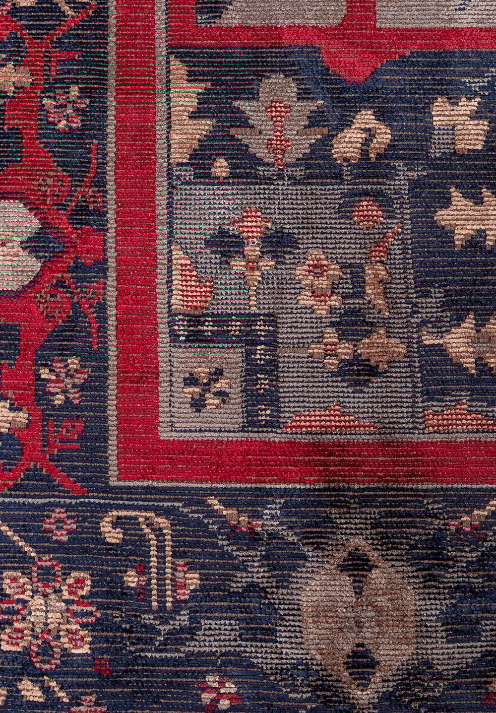 Alcasar Navy Blue - Red Rug