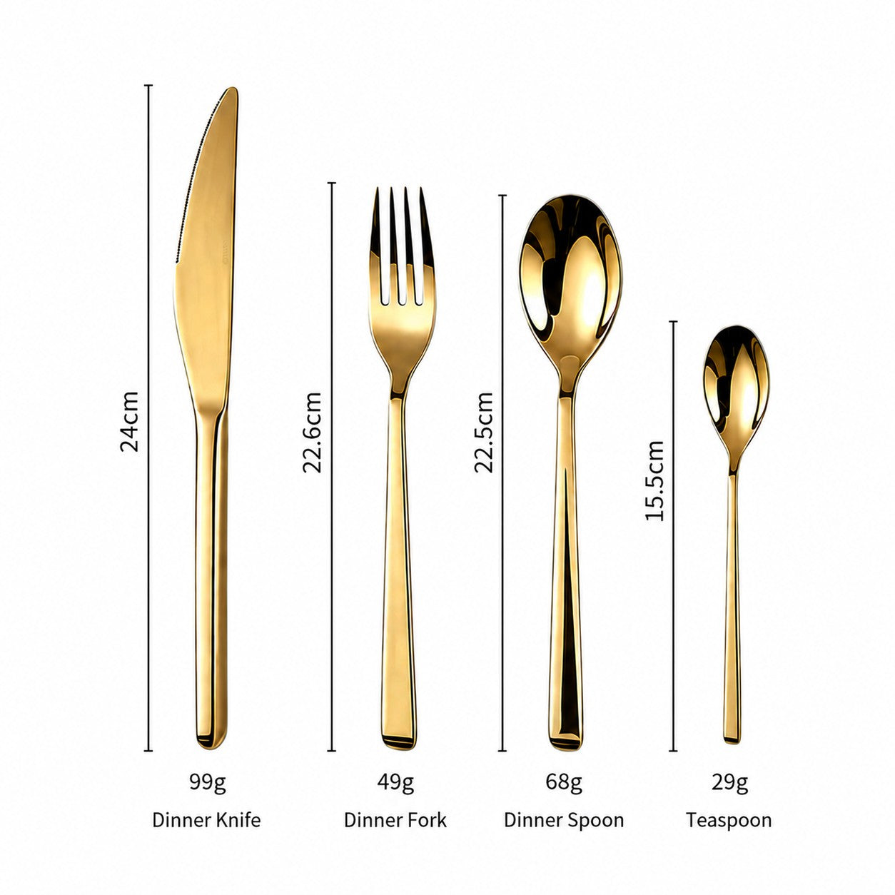 Daphne Gold Luxury 18/10 Stainless Steel Cutlery Set - Venetto Design Venettodesign.com