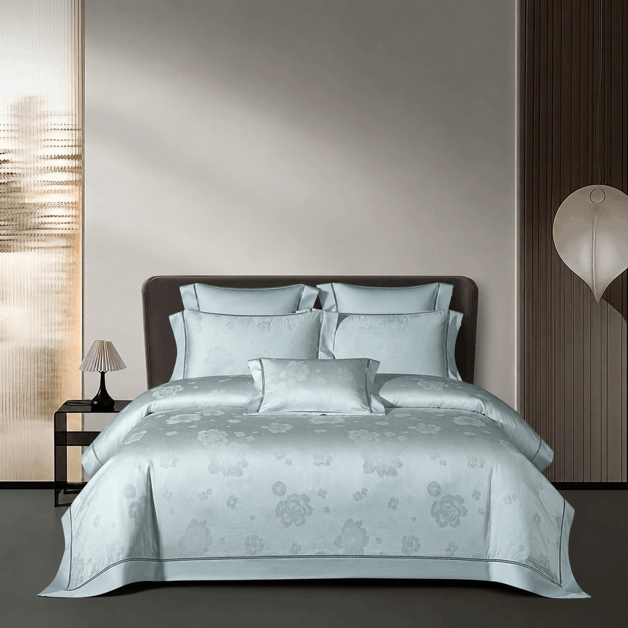 Fiorenza Luxury Tencel Duvet Cover Set with Floral Jacquard Pattern - Venetto Design Venettodesign.com