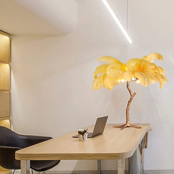 Palmera Luxury Feather Floor/Table Lamp Floor Lamp - Venetto Design Venettodesign.com