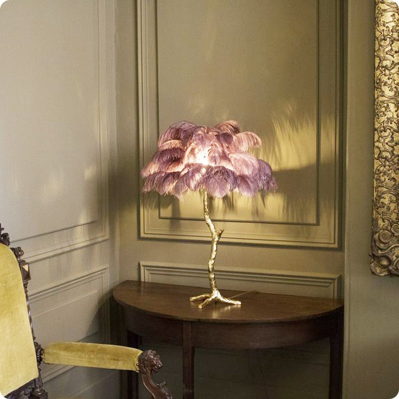 Palmera Luxury Feather Floor/Table Lamp Floor Lamp - Venetto Design Venettodesign.com