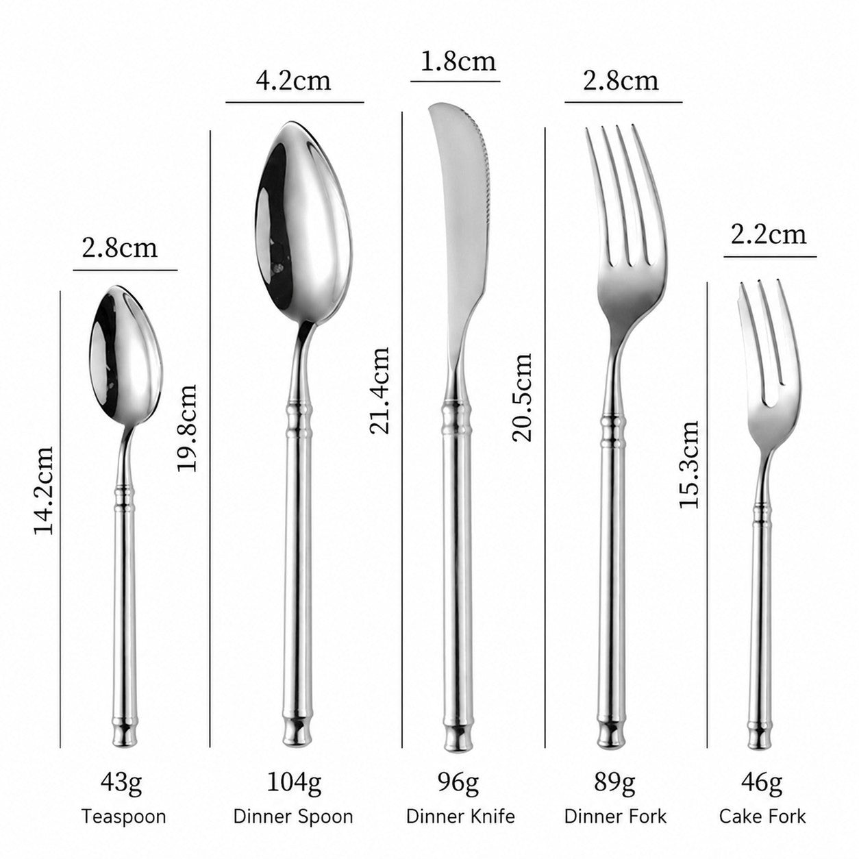 Helena Silver Luxury 18/10 Stainless Steel Cutlery Set with Ring Handle - Venetto Design Venettodesign.com