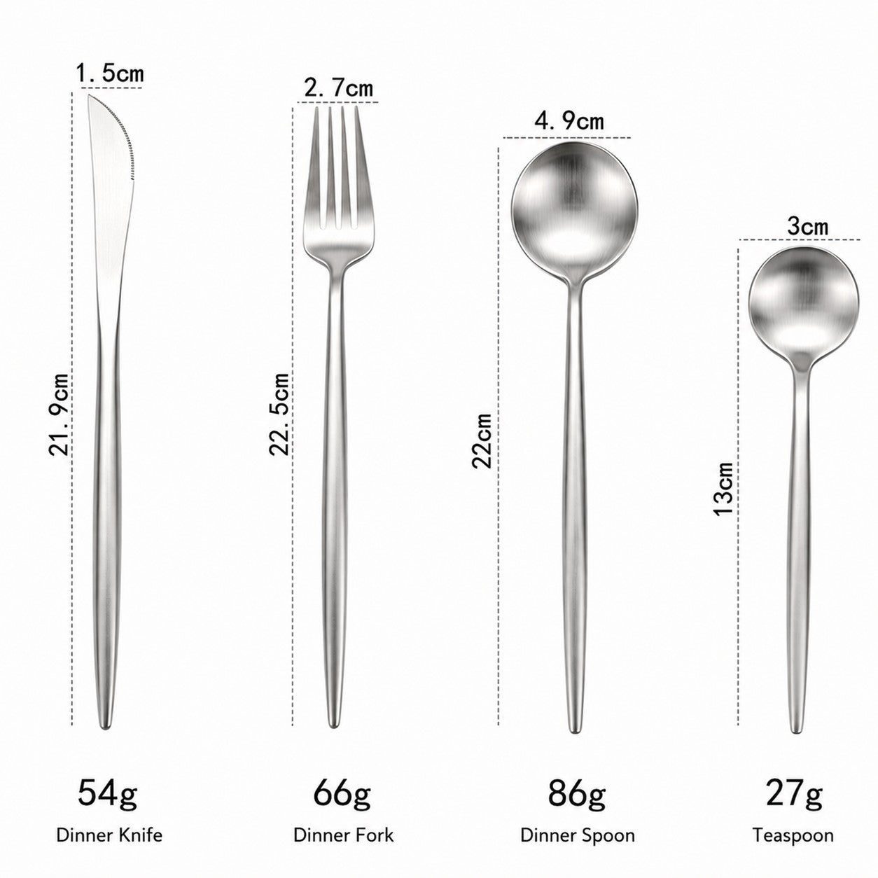 Arya Silver 18/10 Stainless Steel Cutlery Set - Venetto Design Venettodesign.com