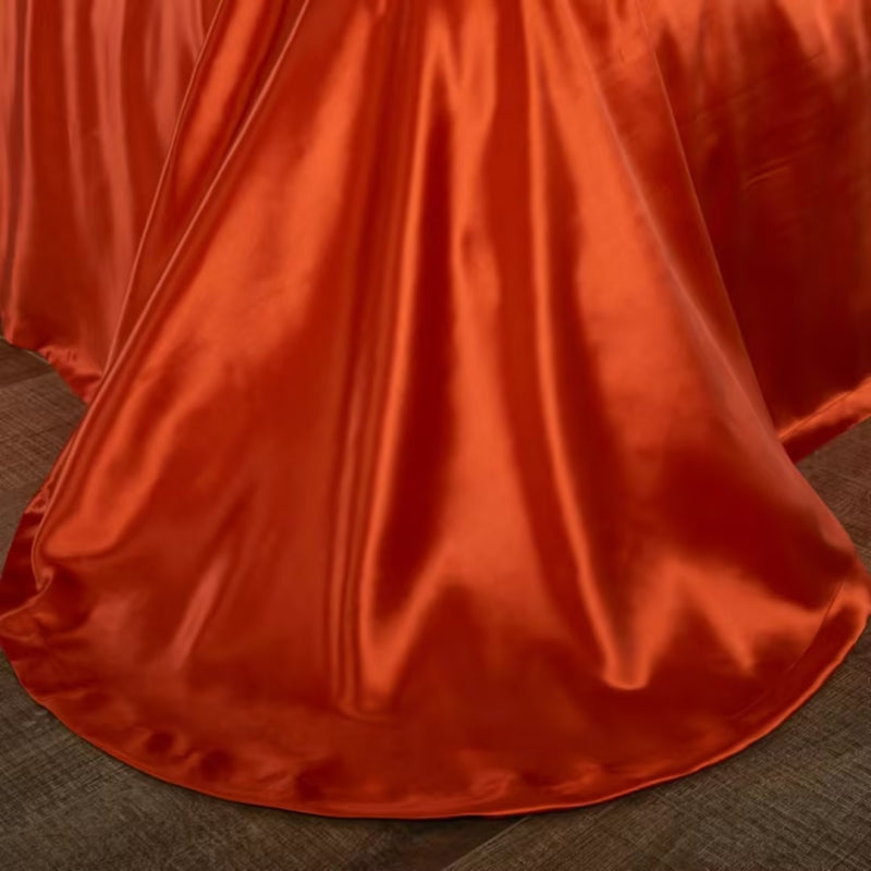 Aristelle Orange Luxury Pure Mulberry Silk Bedding Set