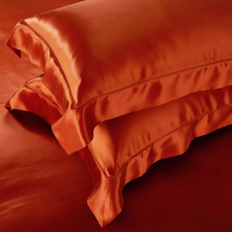 Aristelle Orange Luxury Pure Mulberry Silk Bedding Set