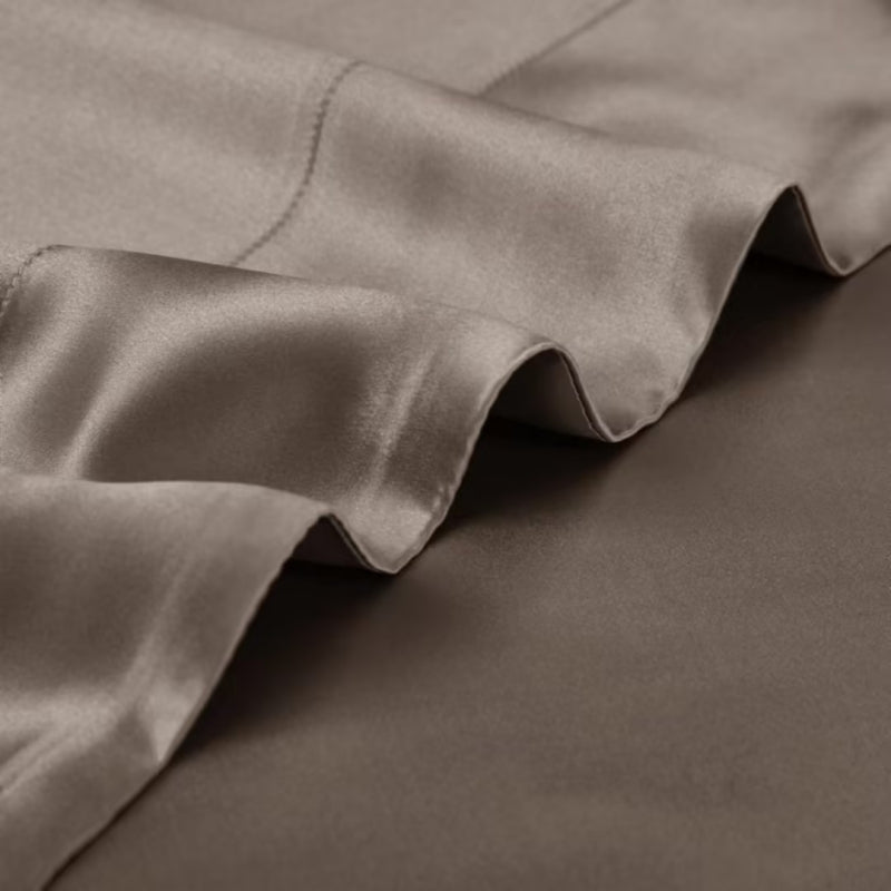 Aristelle Taupe Brown Luxury Pure Mulberry Silk Bedding Set