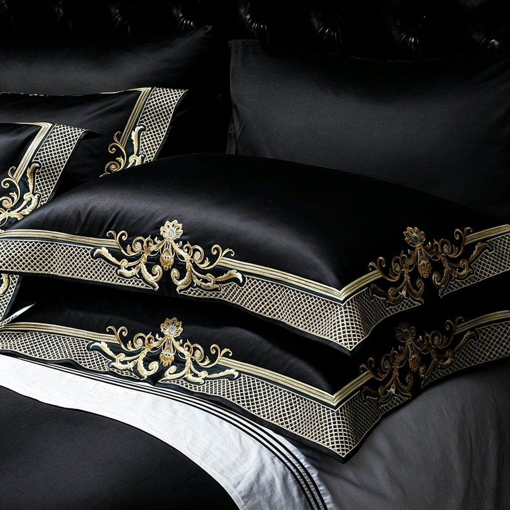 Cleopatra Black Luxury Egyptian Cotton Bedding Set