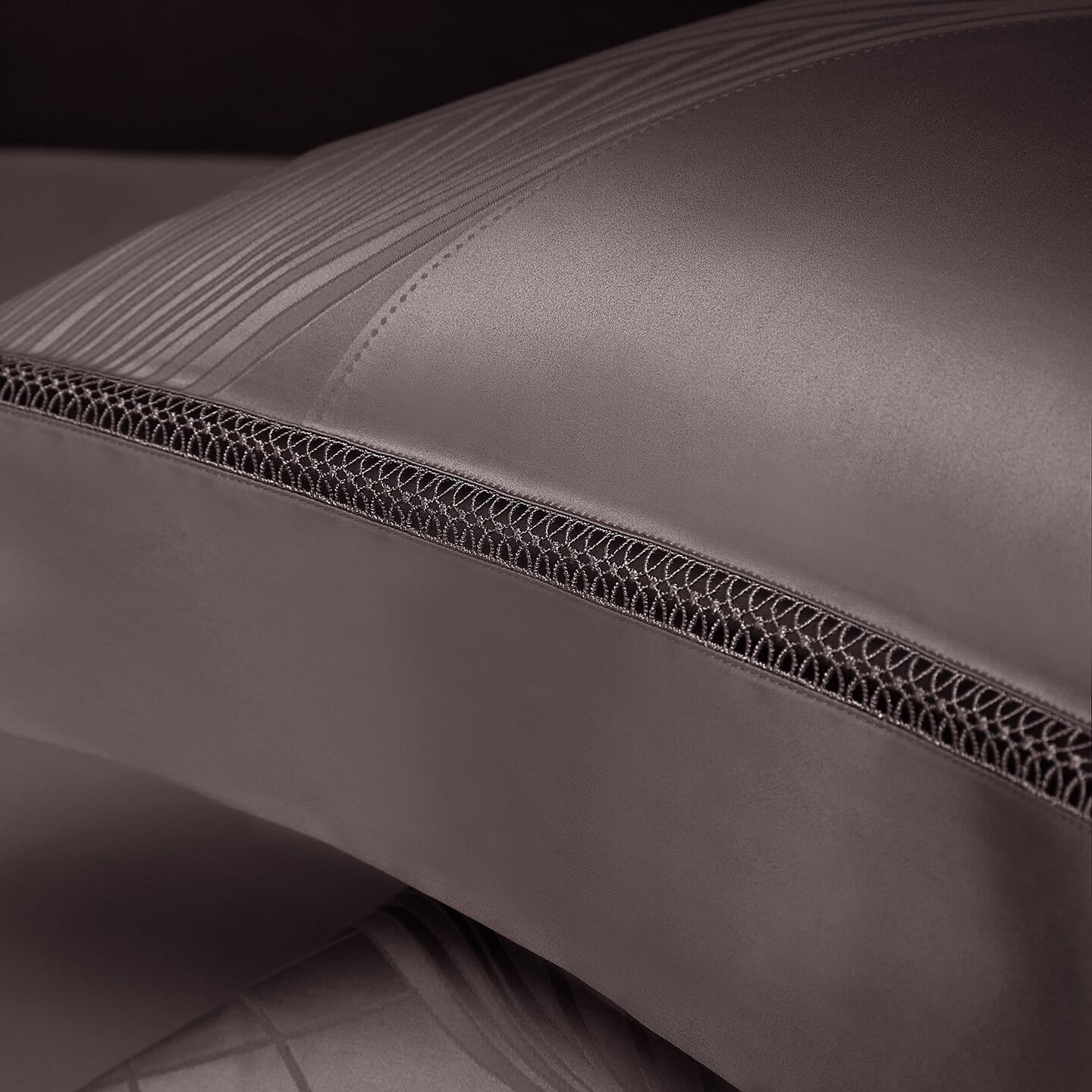 Varenna Luxury Egyptian Cotton Duvet Cover Set with Ornamental Jacquard Pattern and Hemstitch Openwork Border Trim - Venetto Design Venettodesign.com