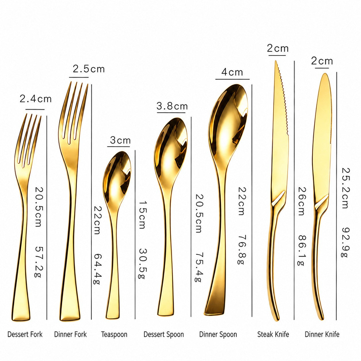 Jet Gold 18/10 Stainless Steel Cutlery Set - Venetto Design Venettodesign.com