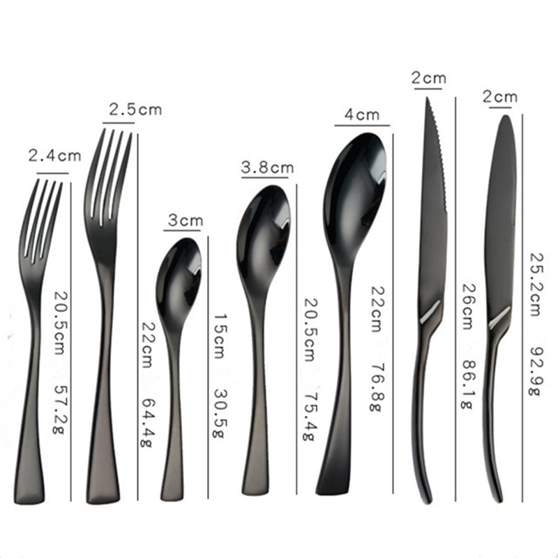 Jet Black Stainless Steel Cutlery Set