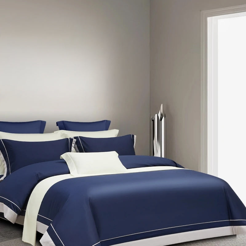 Oline Blue Luxury Egyptian Cotton Bedding Set