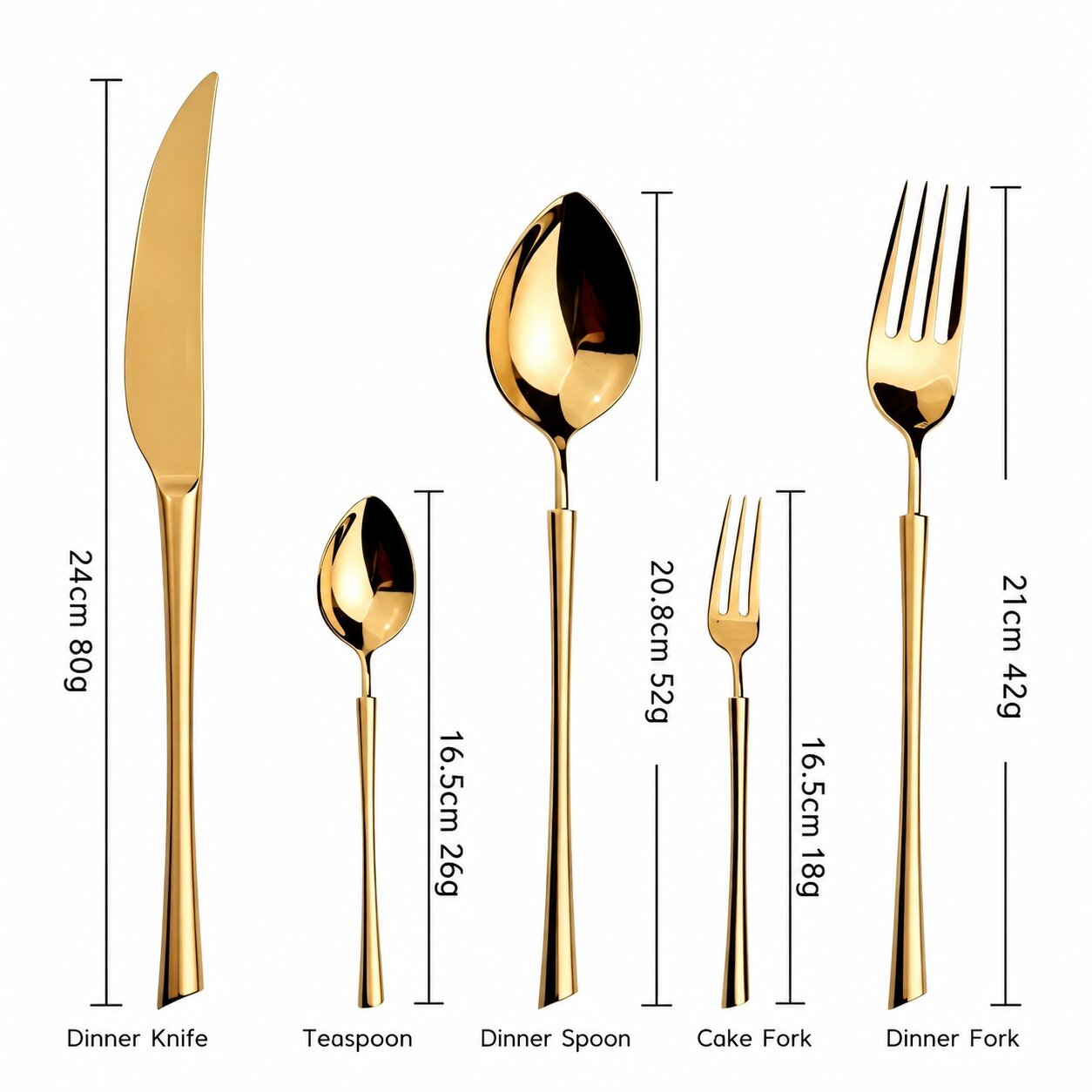 Ottoman Gold Luxury 18/10 Stainless Steel Cutlery Set - Venetto Design Venettodesign.com