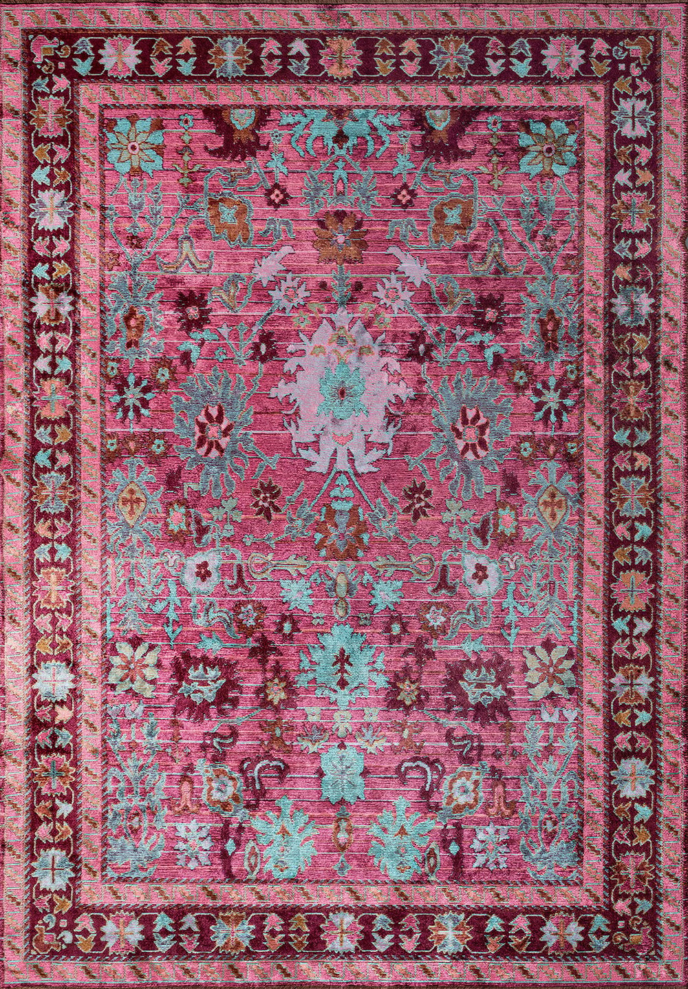 Prestige Dark Damson - Turquoise Rug