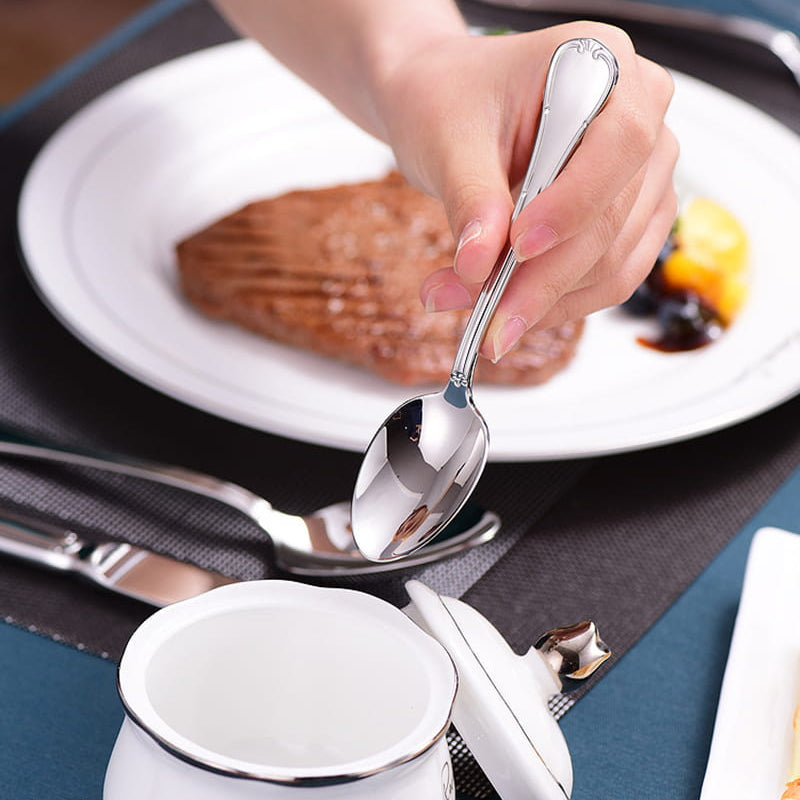 Selena Silver Luxury 18/10 Stainless Steel Cutlery Set - Venetto Design Venettodesign.com