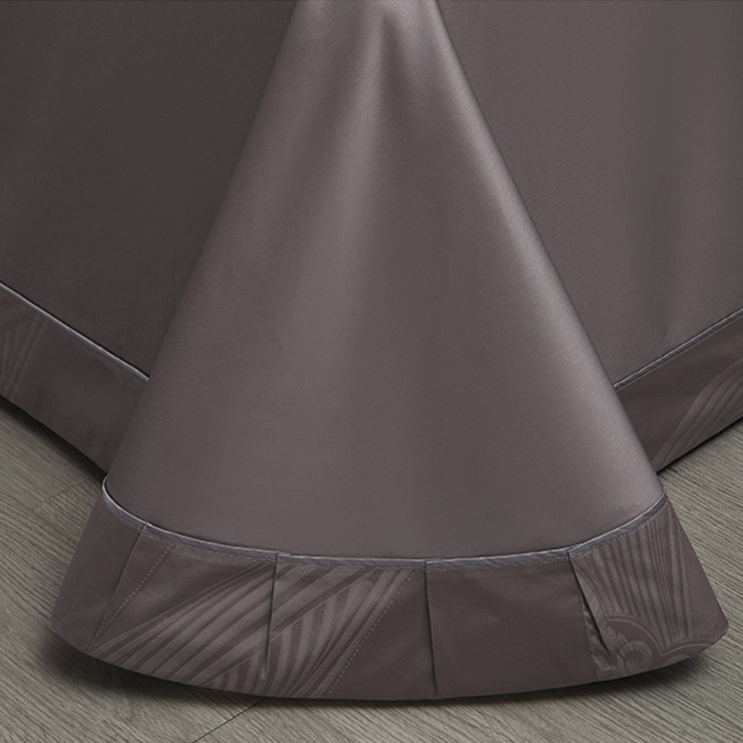 Varenna Luxury Egyptian Cotton Duvet Cover Set with Ornamental Jacquard Pattern and Hemstitch Openwork Border Trim - Venetto Design Venettodesign.com