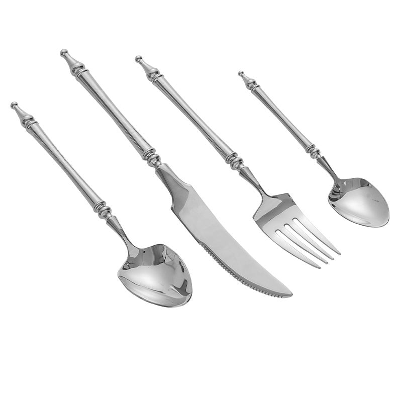 Xena Silver Luxury 18/10 Stainless Steel Cutlery Set with Baluster Detailing Handle - Venetto Design Venettodesign.com