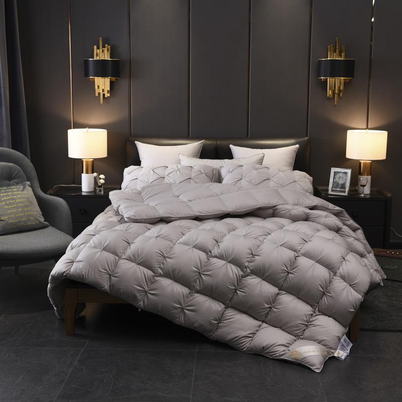 Tanya Grey Pinch Quilted Goose Down Comforter