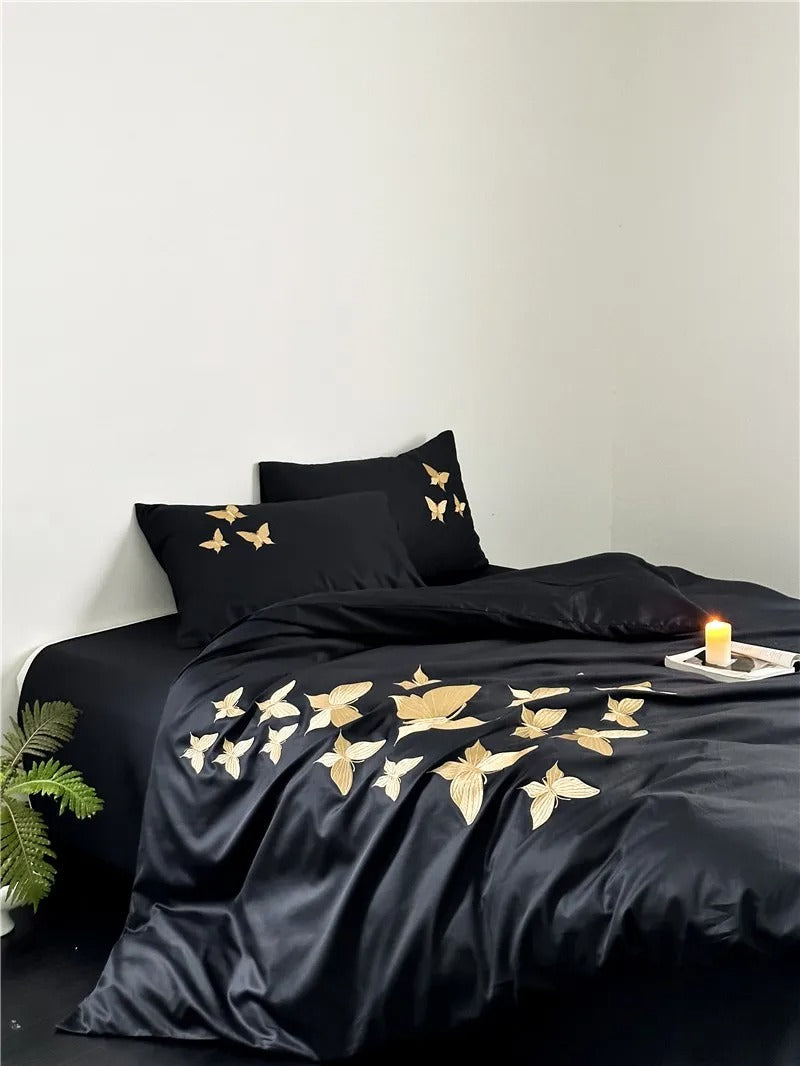 Papillon Egyptian Cotton Embroidery Bedding Set