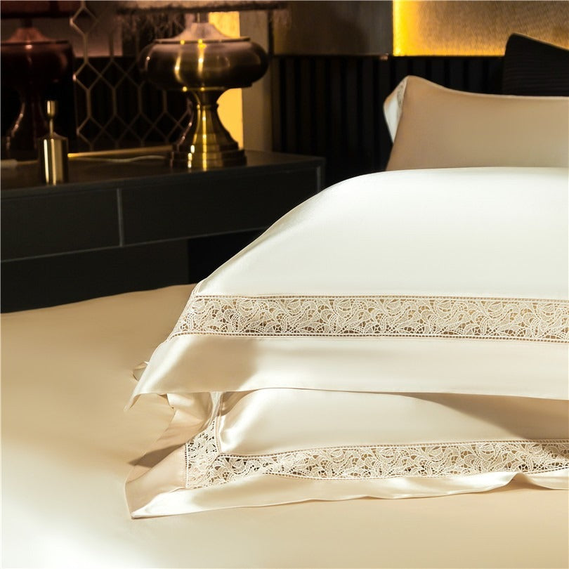 Willa Gold Modern Satin Egyptian Cotton Bedding Set