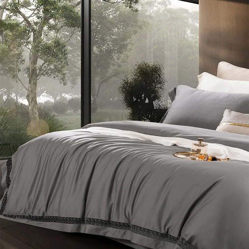Elysium Grey Egyptian Cotton Bedding Set