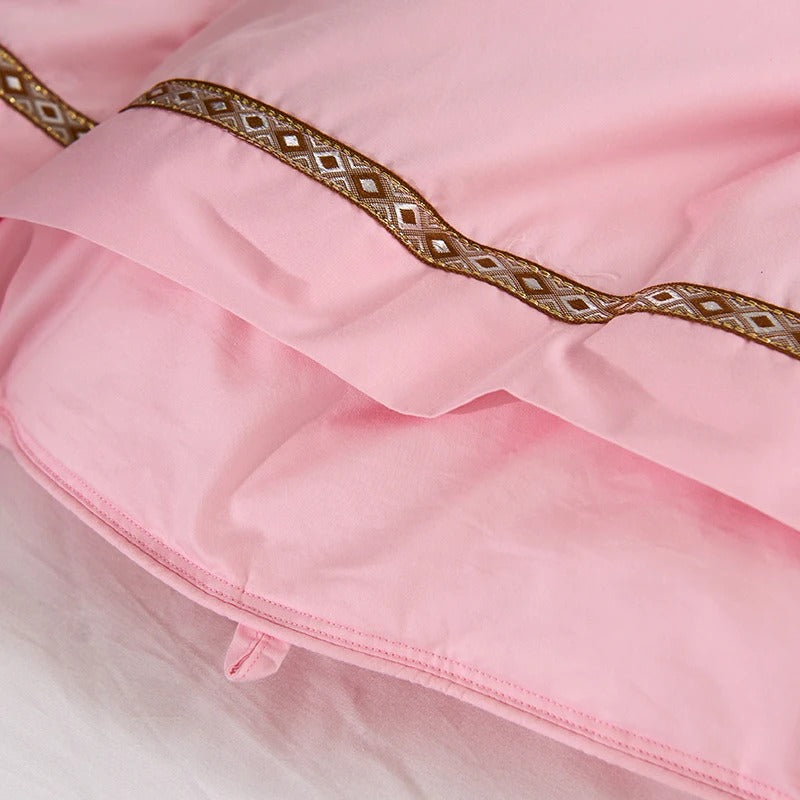 Taavi Embellished Border Quilted Cotton Goose Down Comforter