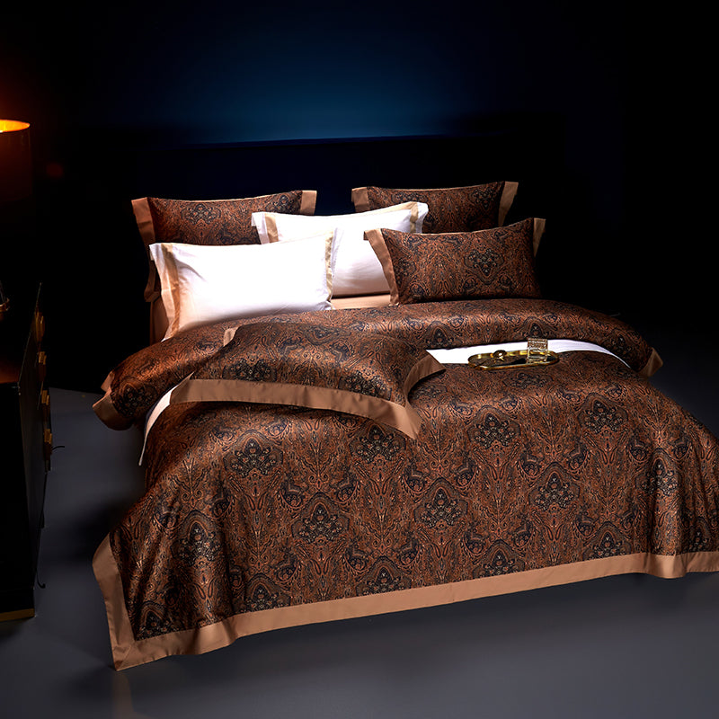 Darius Luxury Egyptian Cotton Duvet Cover Set with Paisley Print - Venetto Design Venettodesign.com