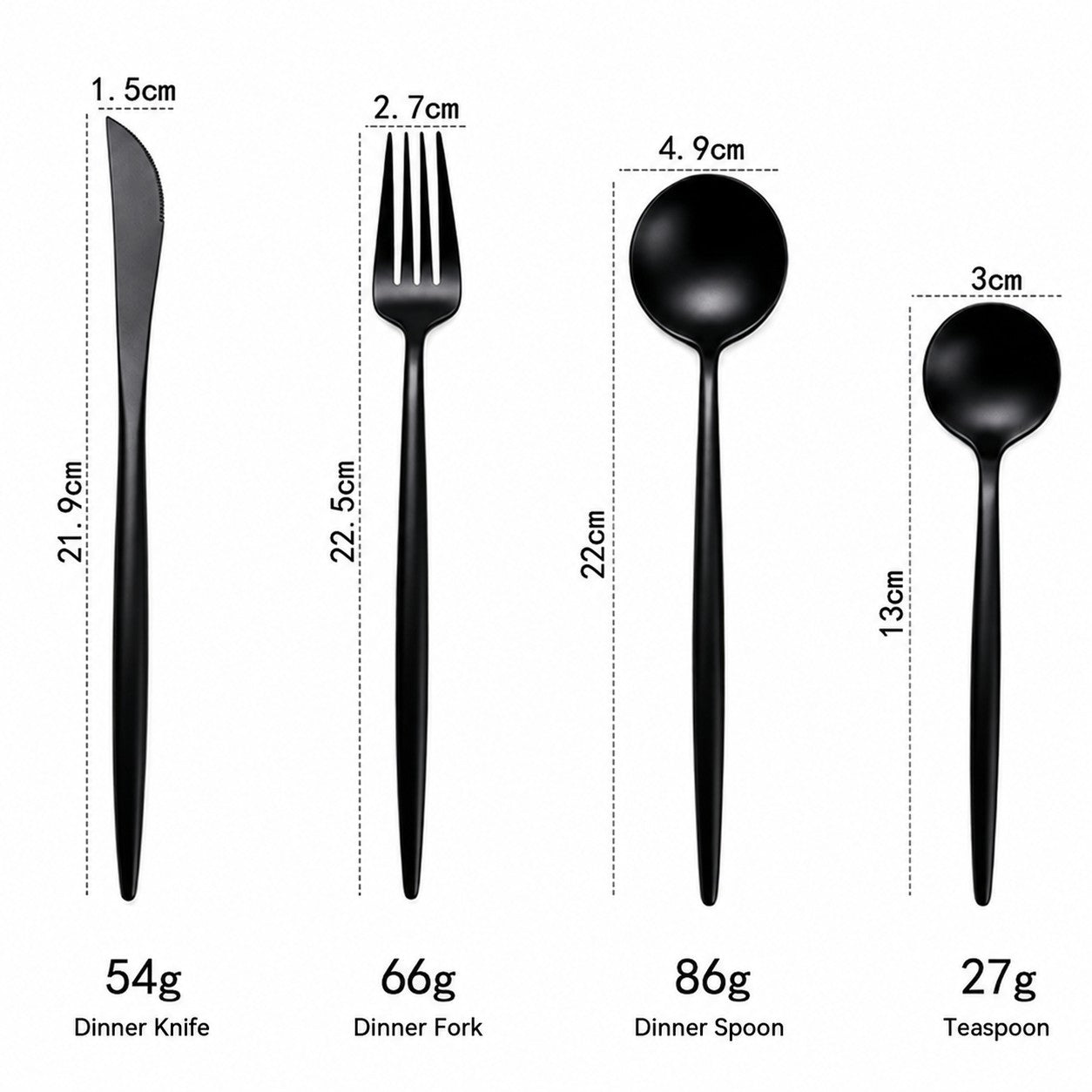 Arya Black 18/10 Stainless Steel Cutlery Set - Venetto Design Venettodesign.com