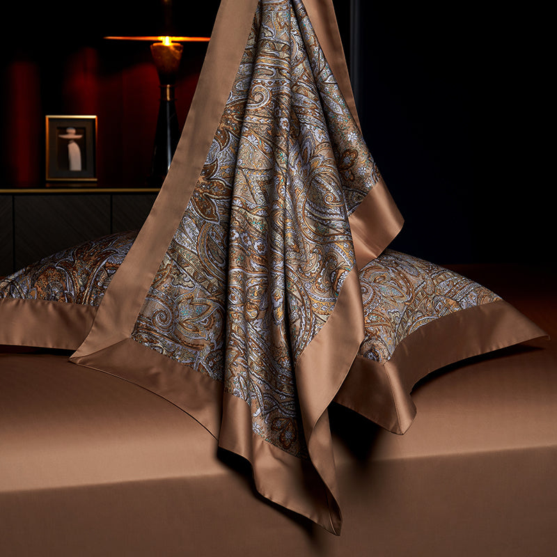 Kashan Luxury Egyptian Cotton Duvet Cover Set with Paisley Print - Venetto Design Venettodesign.com