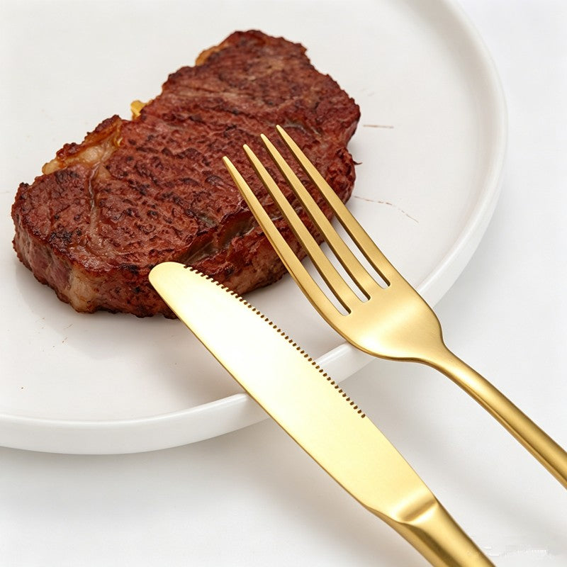 Abu Dhabi Gold Luxury 18/10 Stainless Steel Cutlery Set - Venetto Design Venettodesign.com