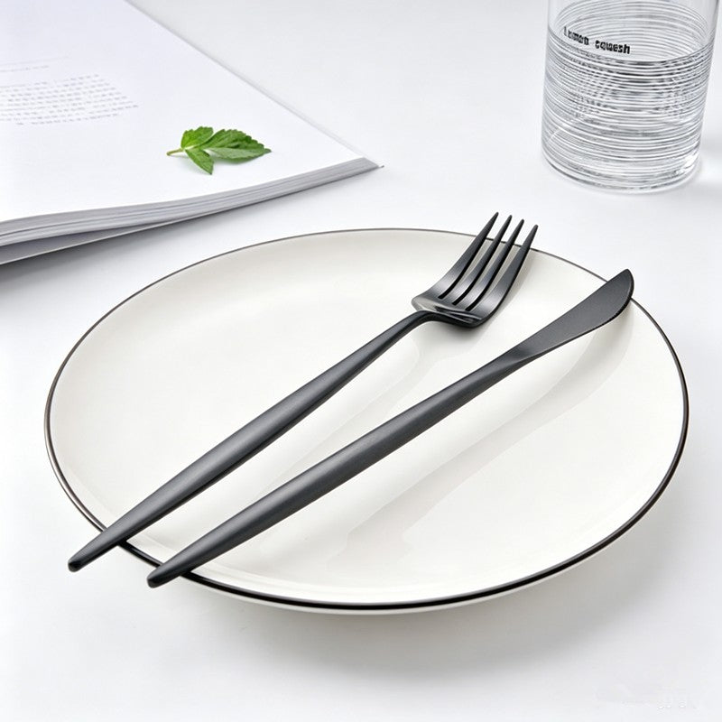 Arya Black 18/10 Stainless Steel Cutlery Set - Venetto Design Venettodesign.com
