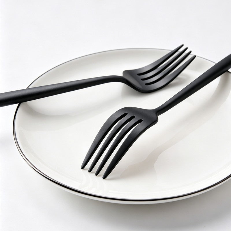 Arya Black 18/10 Stainless Steel Cutlery Set - Venetto Design Venettodesign.com