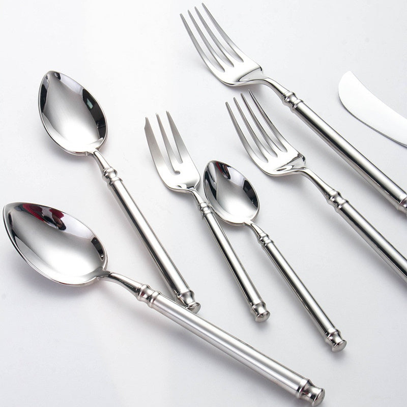 Helena Silver Luxury 18/10 Stainless Steel Cutlery Set with Ring Handle - Venetto Design Venettodesign.com