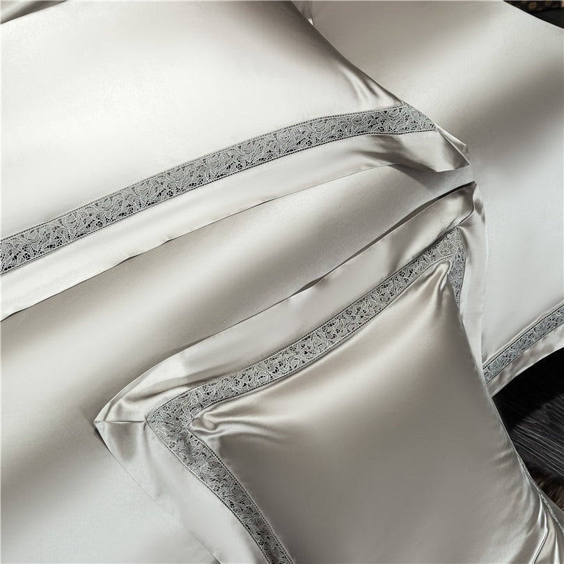 Willa Ash Modern Satin Egyptian Cotton Bedding Set