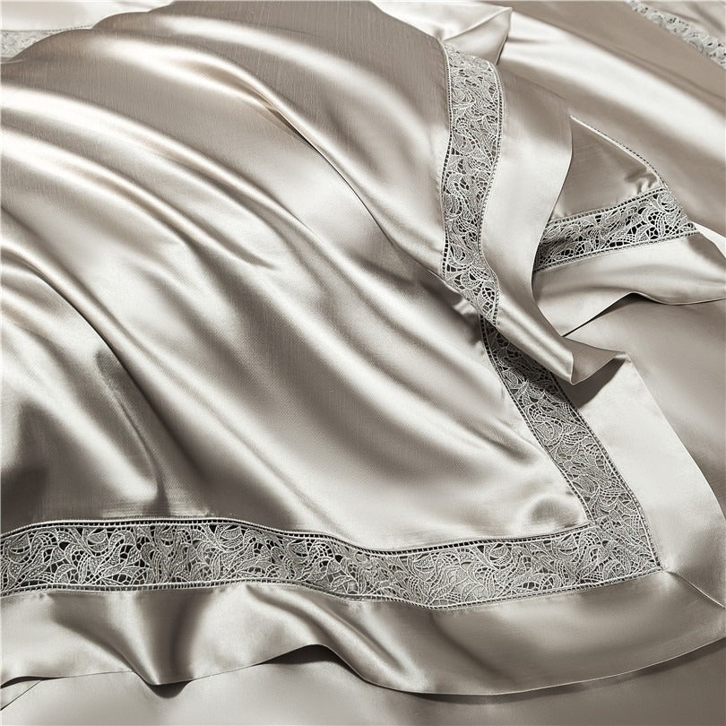 Willa Ash Modern Satin Egyptian Cotton Bedding Set