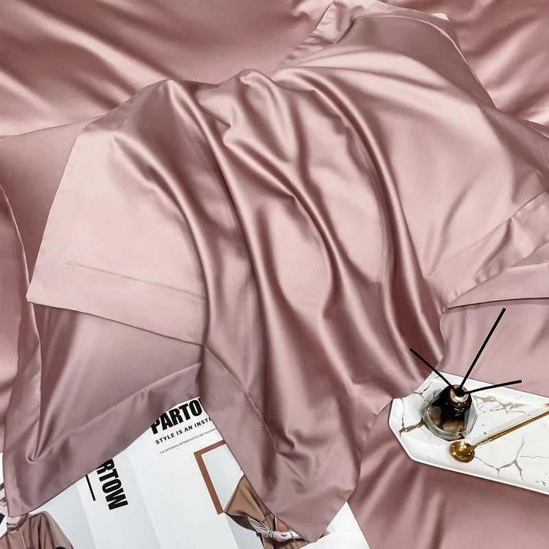 Neo Rosy Brown Cotton Duvet Cover Set Duvet Cover Set - Venetto Design Venettodesign.com