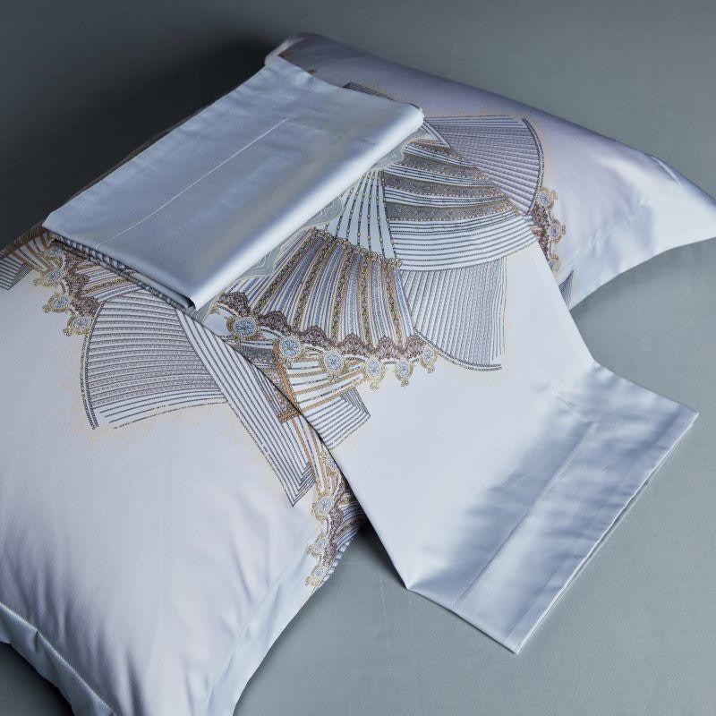 Camille Eclectic Linear Printed Silky Egyptian Cotton Duvet Cover Set Duvet Cover Set - Venetto Design Venettodesign.com