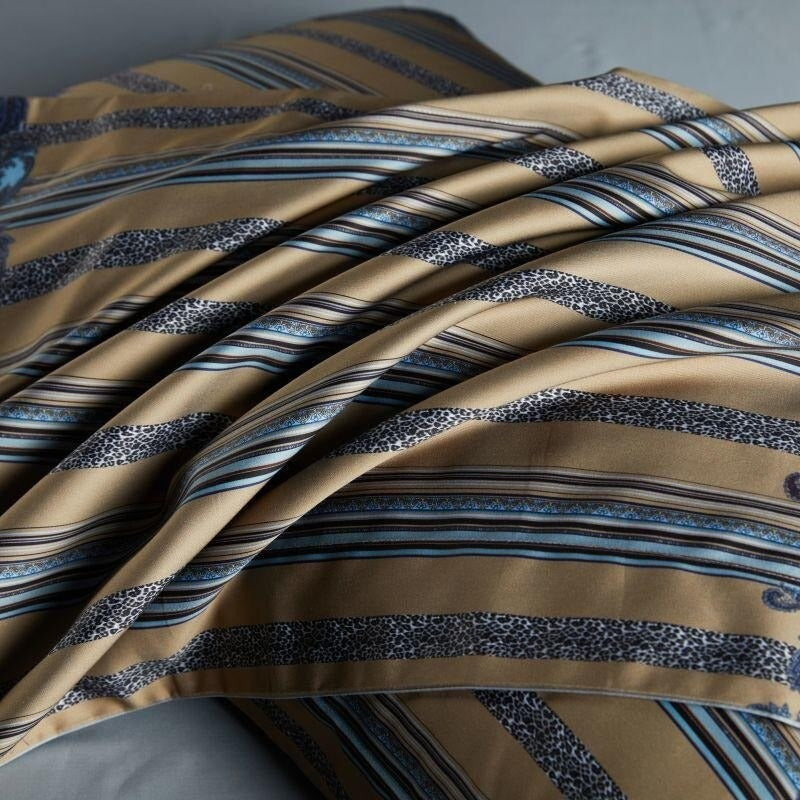 Carol Damask And Striped Printed Cotton Silky Egyptian Cotton Duvet Cover Set Duvet Cover Set - Venetto Design Venettodesign.com