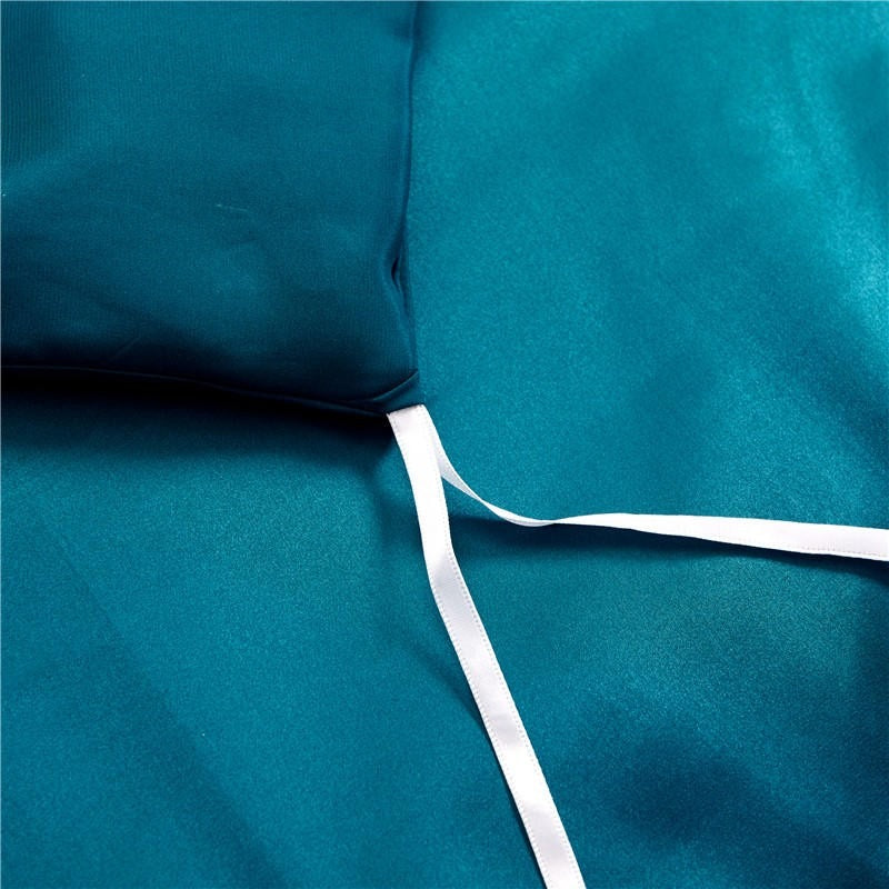 Eloise Aqua Marine Luxury Pure Mulberry Silk Bedding Set Duvet Cover Set - Venetto Design Venettodesign.com