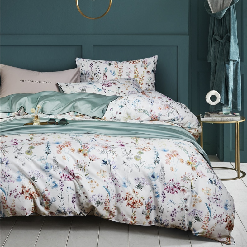 Julia Botanical Ultra Soft Egyptian Cotton Bedding Set Duvet Cover Set - Venetto Design Double / Flat Sheet / 2 Pillowcases Venettodesign.com