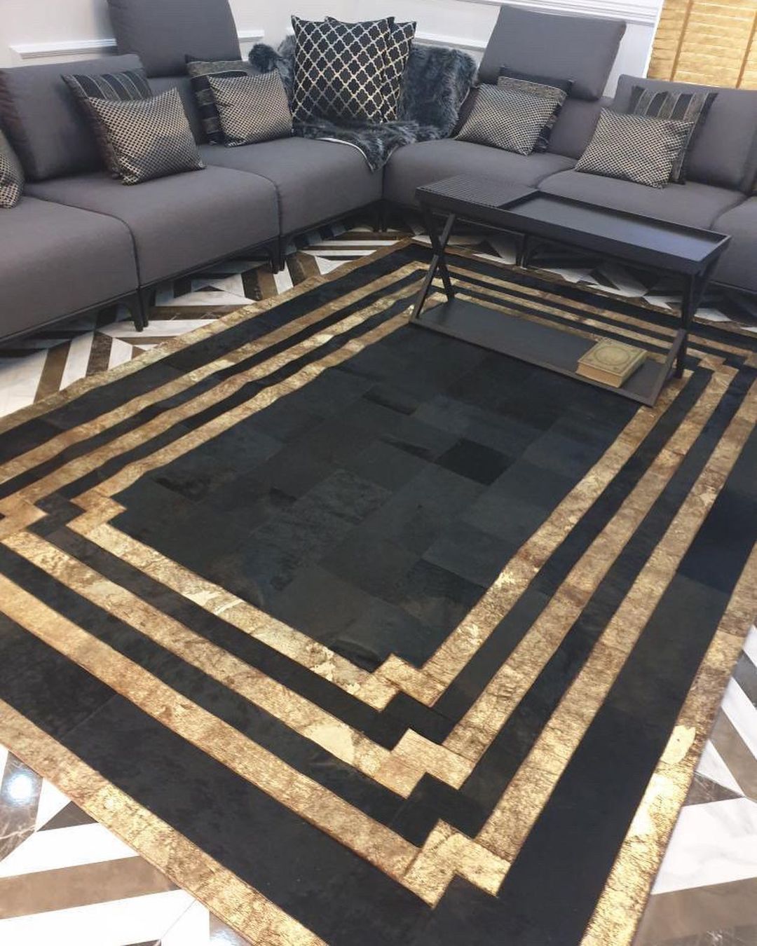 Fuego Handcrafted Flatweave Natural Leather Rug Rugs - Venetto Design Venettodesign.com