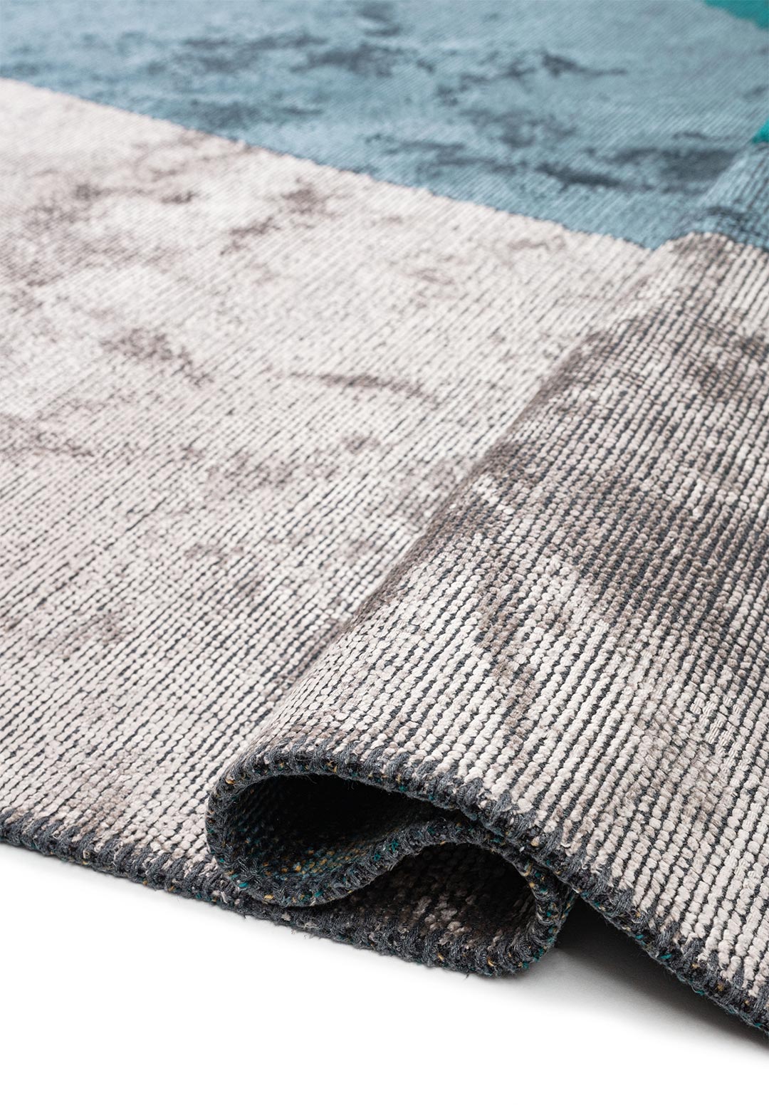London Light Grey - Petrol Rug