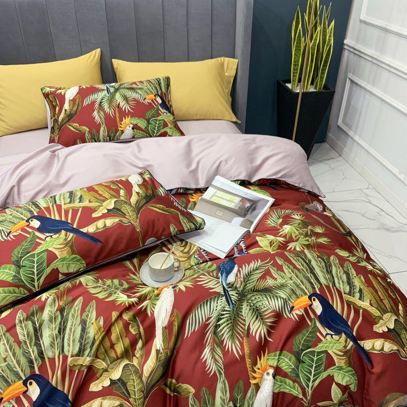Kayla Botanical Egyptian Cotton Duvet Cover Set Duvet Cover Set - Venetto Design Venettodesign.com